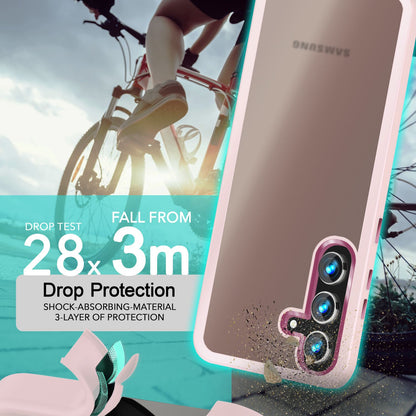 NALIA Matte Handyhülle für Samsung Galaxy S24 Plus – Stoßfester Silikon-Rahmen & Semi-Transparent – FUZION (Anti-Fingerprint Case) – Marke aus Berlin