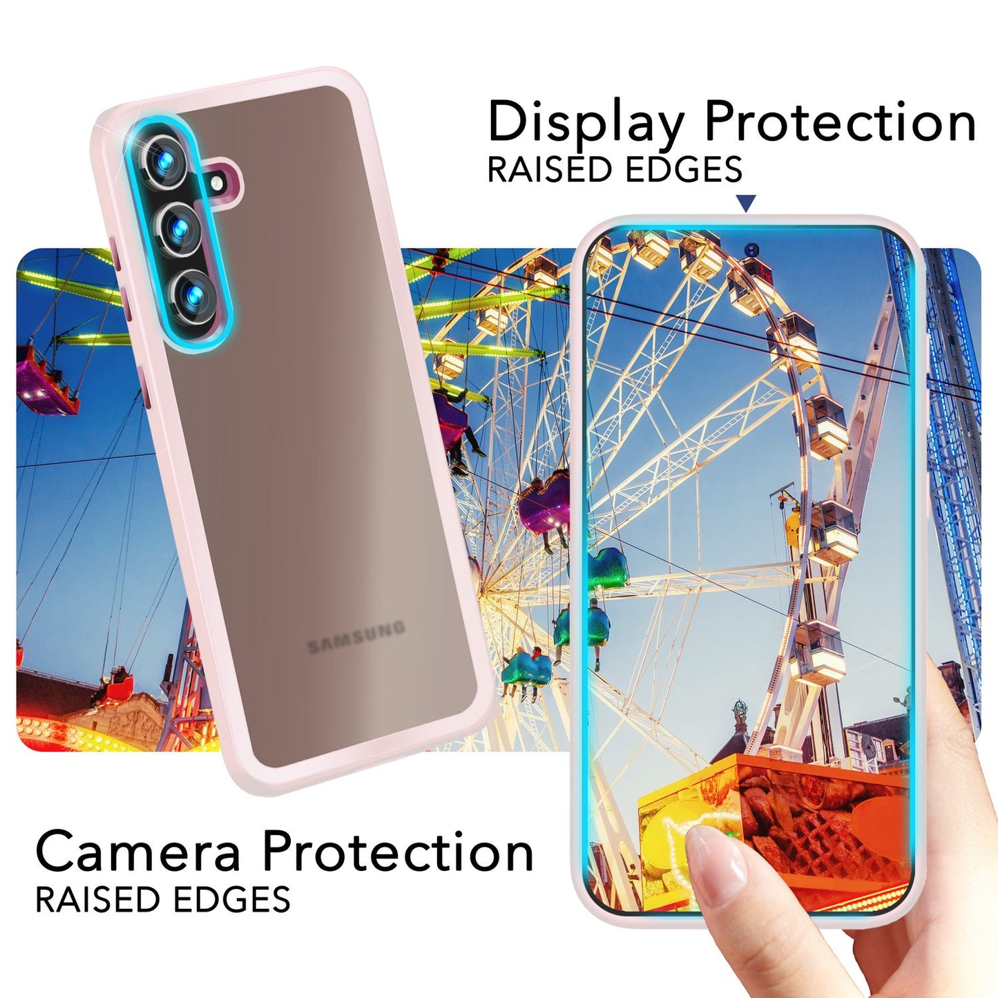 NALIA Matte Handyhülle für Samsung Galaxy S24 Plus – Stoßfester Silikon-Rahmen & Semi-Transparent – FUZION (Anti-Fingerprint Case) – Marke aus Berlin