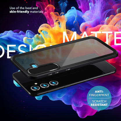 NALIA Matte Handyhülle für Samsung Galaxy S24 Plus – Stoßfester Silikon-Rahmen & Semi-Transparent – FUZION (Anti-Fingerprint Case) – Marke aus Berlin