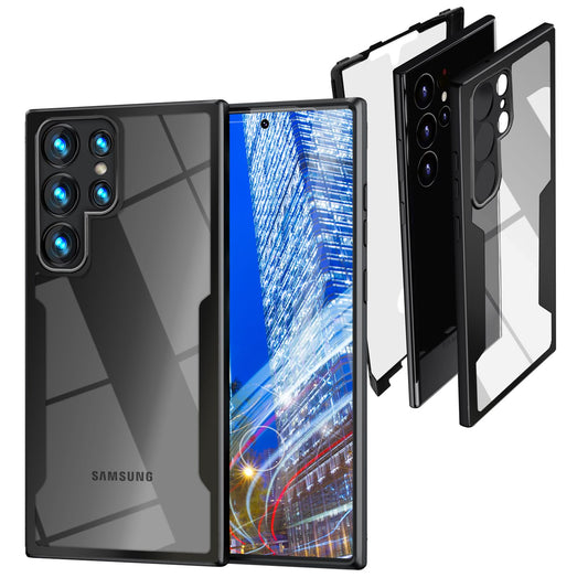 NALIA 360° Hülle für Samsung Galaxy S24 Ultra – Vergilbungsfrei & Rutschfester Matt-Rahmen – SURROUND (Full-Body Case mit Kameraschutz) – Marke aus Berlin
