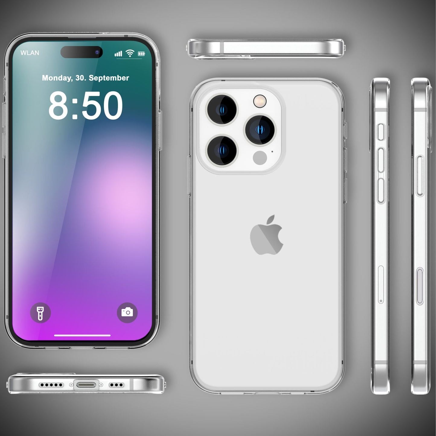 NALIA Transparente Silikonhülle für iPhone 16 Pro Max – Anti-Gelb & Rutschfest – GLAZE (Handyhülle Kristallklar, Schlank & Stoßfest) – Marke aus Berlin