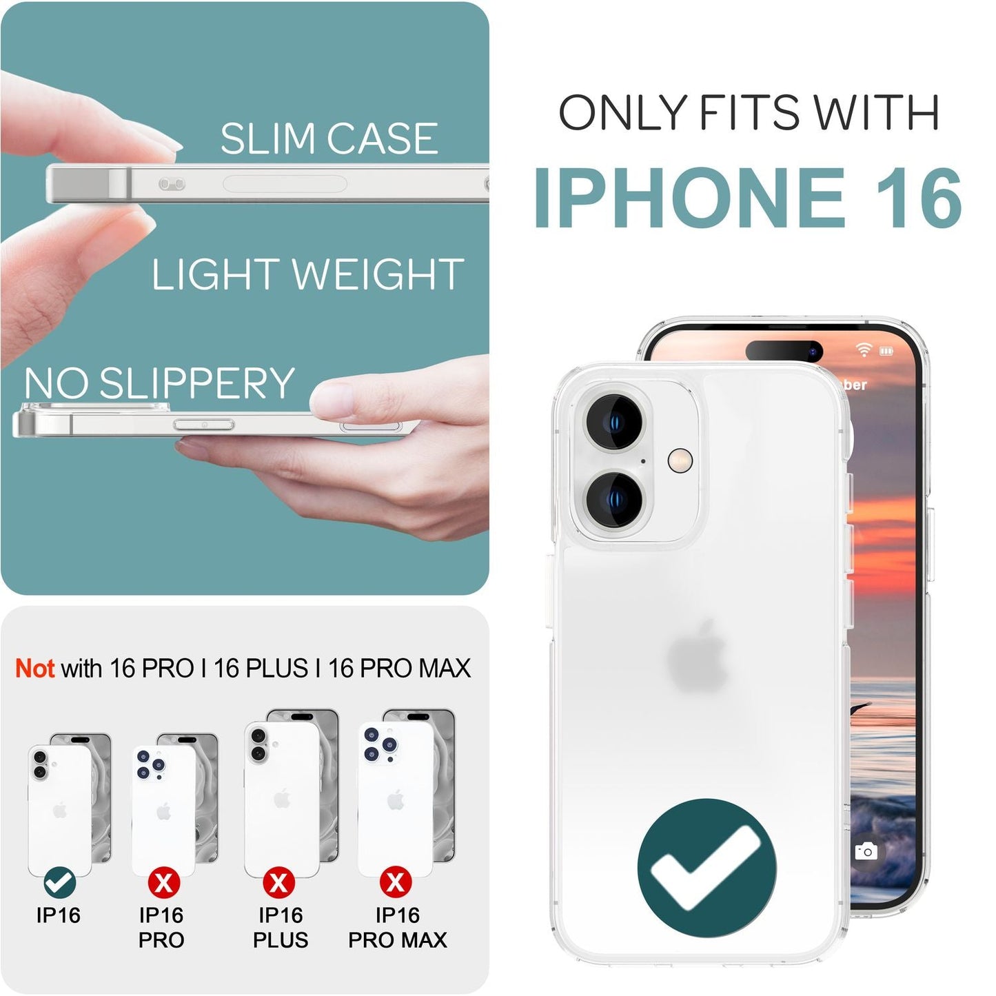 NALIA Halb-Transparent Case kompatibel mit iPhone 16 Hülle, Matt-Klar Schutzhülle Cover Halb-Durchsichtig Anti-Gelb Kratzfest Anti-Fingerprint, Harte Rückseite & Silikon Rand, Robust Dünn Slim