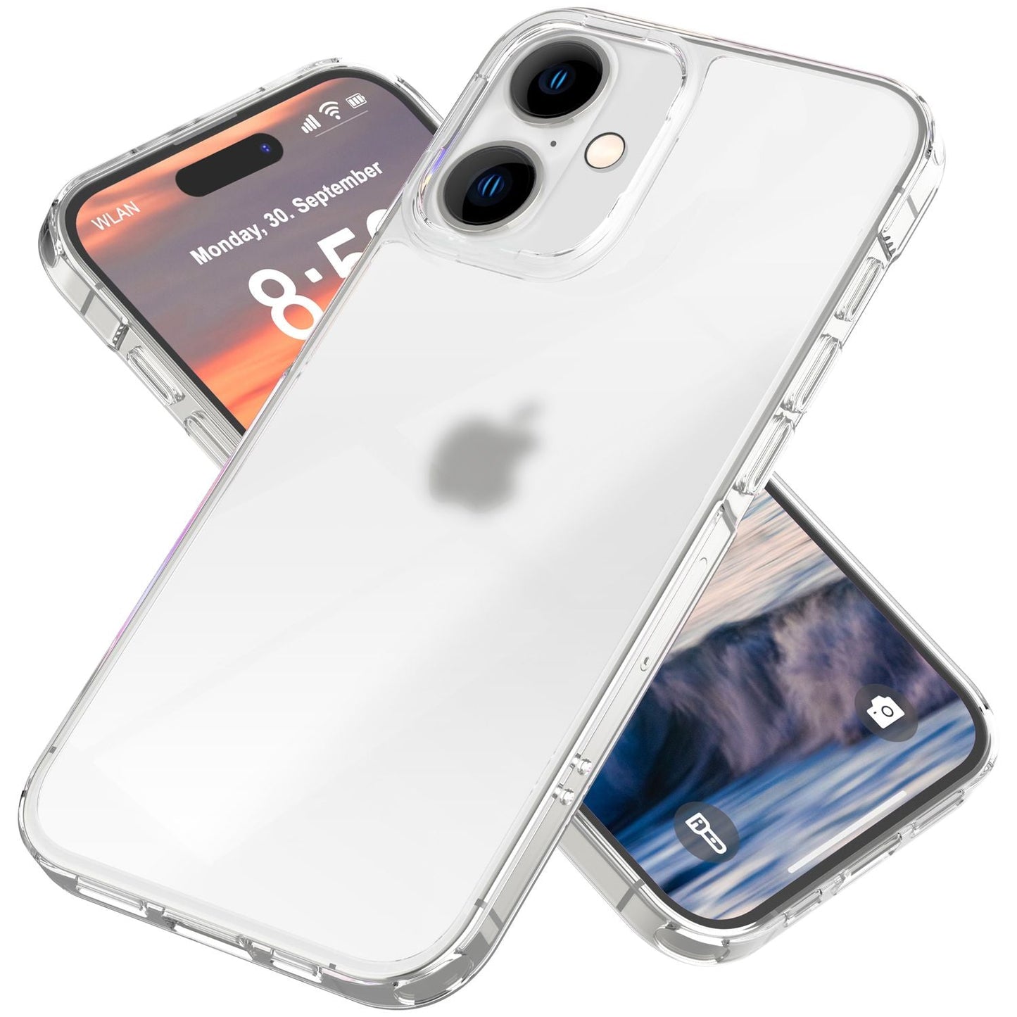 NALIA Matte Acryl Hülle für iPhone 16 Plus, Semi-Transparente Anti-Fingerabdruck Schutzhülle, Halb Klare Handyhülle