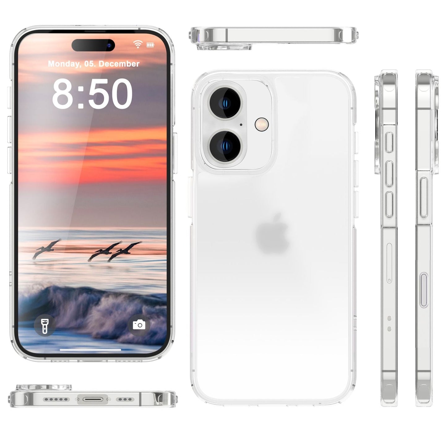 NALIA Matte Acryl Hülle für iPhone 16 Plus, Semi-Transparente Anti-Fingerabdruck Schutzhülle, Halb Klare Handyhülle