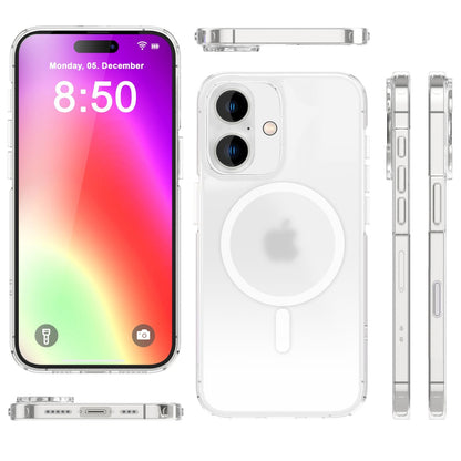 NALIA MagPower Semi-Transparent Case kompatibel mit iPhone 16 Plus Hülle [kompatibel mit MagSafe], Halb-Durchsichtig Matt-Klar Cover Anti-Gelb Kratzfest, Harte Rückseite & Silikon Rahmen, Dünn