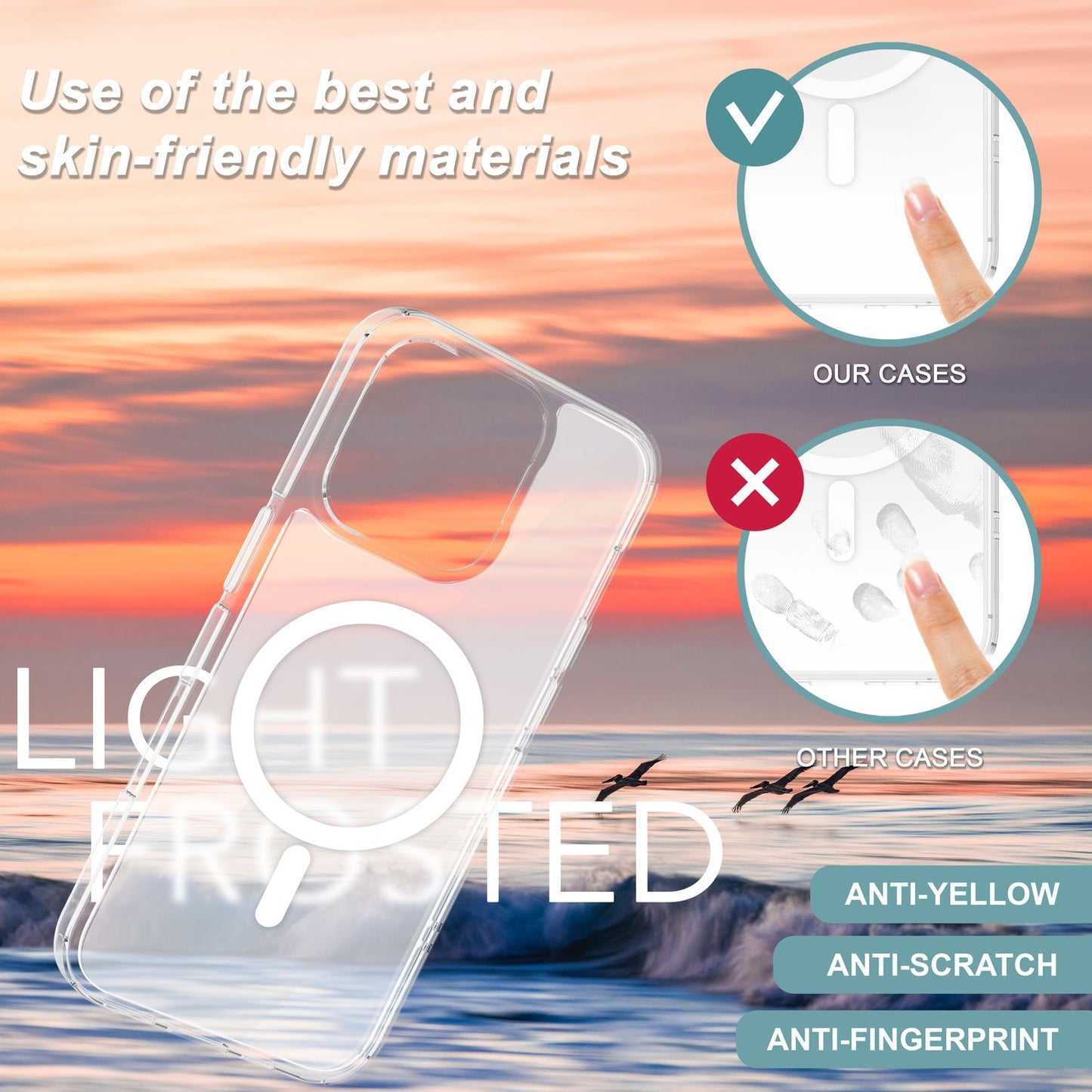 NALIA Mattes Magnet Case für iPhone 16 Pro Max – MagSafe kompatibel – ONYX (Edle Milchglas-Optik, Anti-Fingerprint & Grip) – Marke aus Berlin