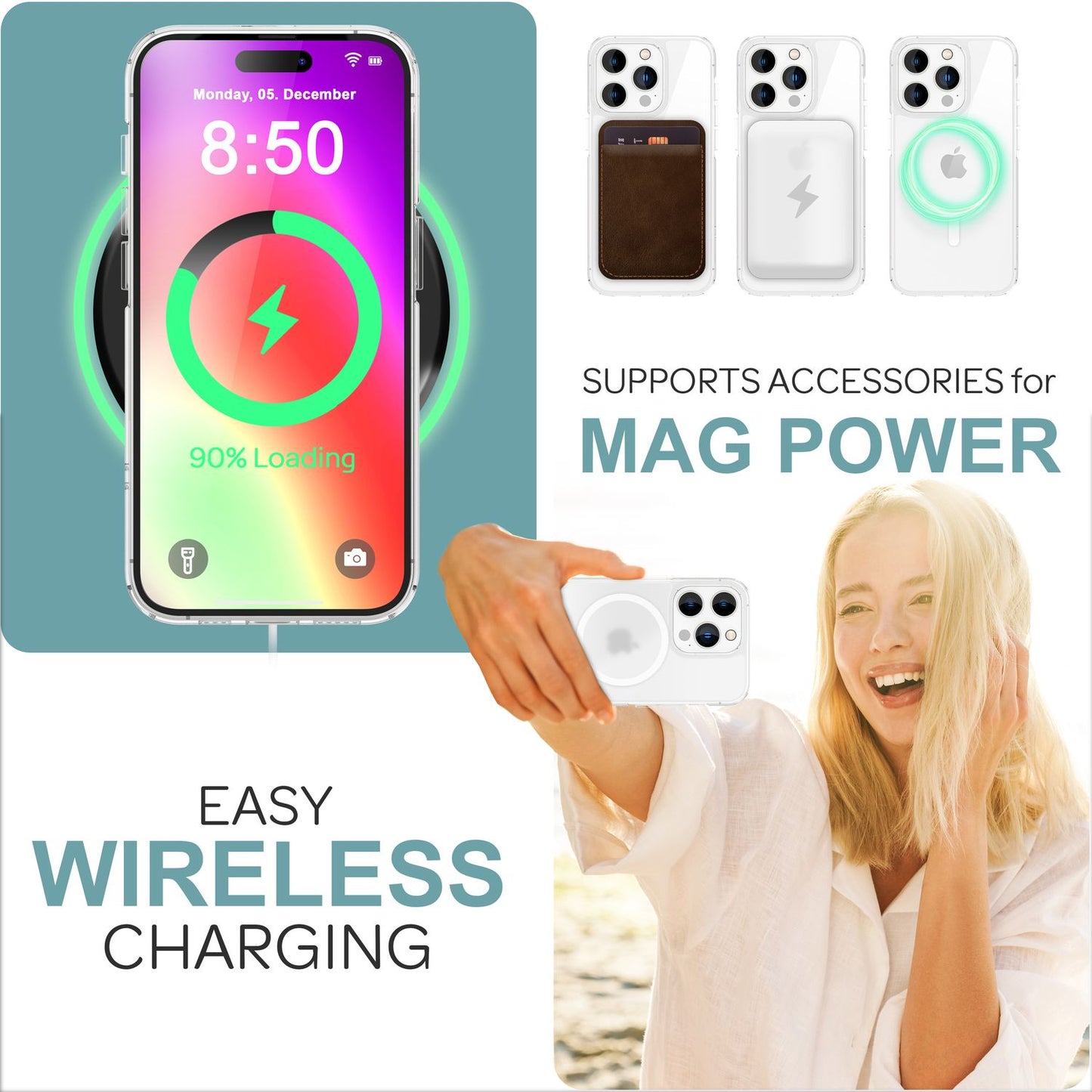 NALIA Mattes Magnet Case für iPhone 16 Pro Max – MagSafe kompatibel – ONYX (Edle Milchglas-Optik, Anti-Fingerprint & Grip) – Marke aus Berlin