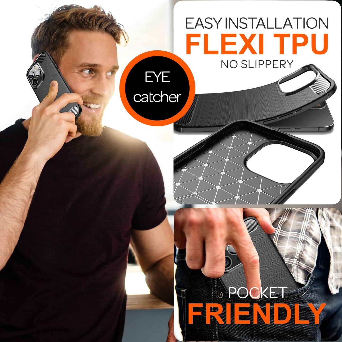 NALIA Silikonhülle für iPhone 16 Pro Max – Rutschfest & Matt – VORTEX (Gebürstete Optik & Carbon Design) – Marke aus Berlin