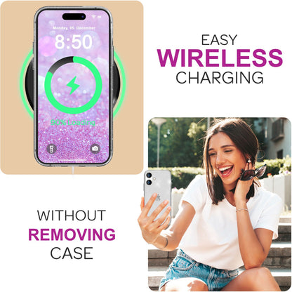NALIA Glitzerhülle für iPhone 16 – Funkelndes Silikon Case – DAZZLIN (Transparent & Stoßfest) – Marke aus Berlin