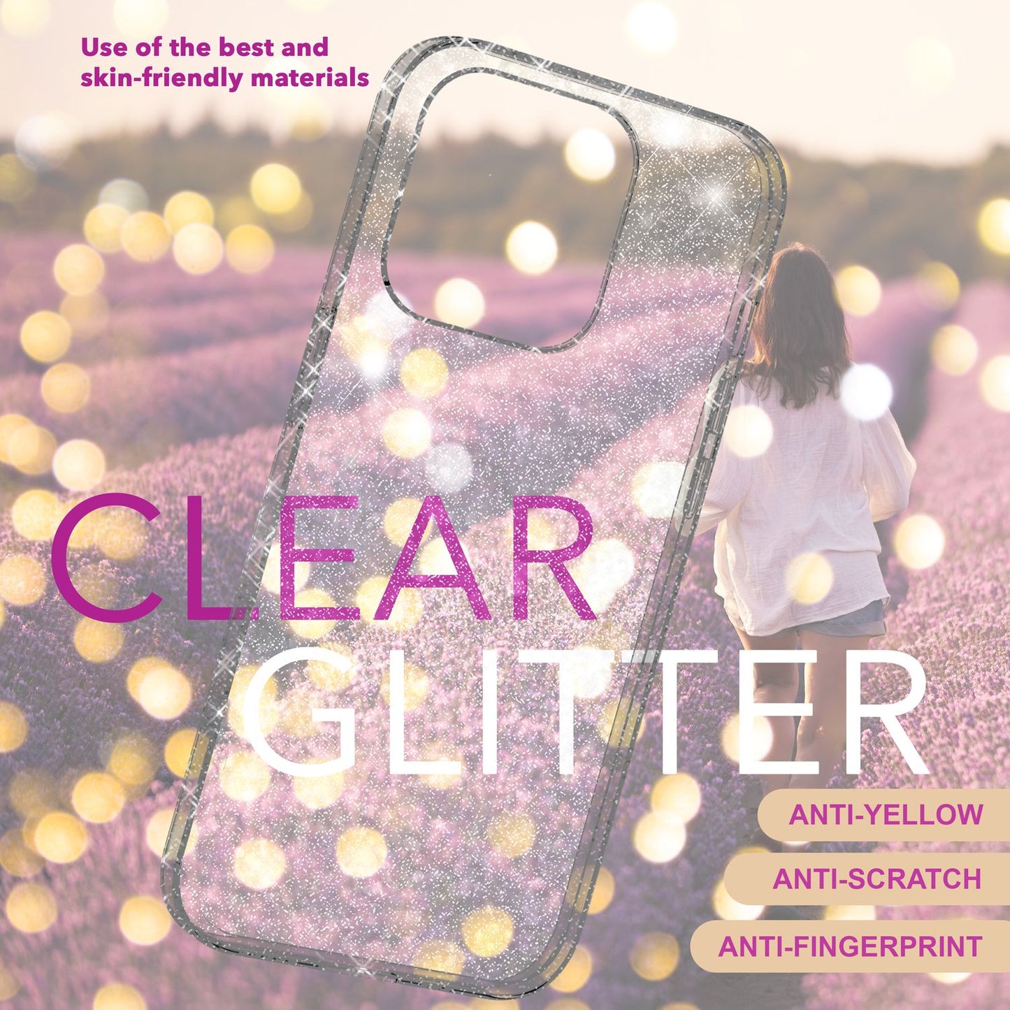 NALIA Glitzerhülle für iPhone 16 Pro – Funkelndes Silikon Case – DAZZLIN (Transparent & Stoßfest) – Marke aus Berlin