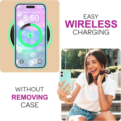 NALIA Glitzerhülle für iPhone 16 – Funkelnder Glitzer-Look & Grip – SHINEPOP (Silikon Case) – Marke aus Berlin