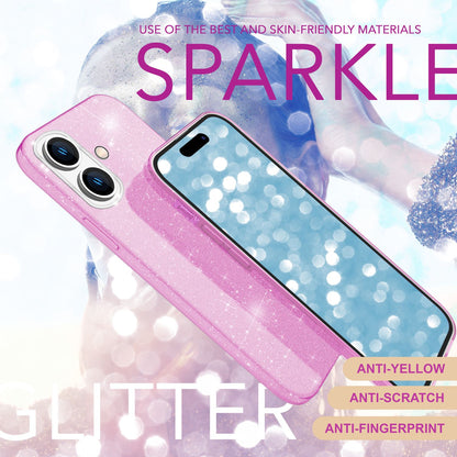 NALIA Glitzerhülle für iPhone 16 – Funkelnder Glitzer-Look & Grip – SHINEPOP (Silikon Case) – Marke aus Berlin