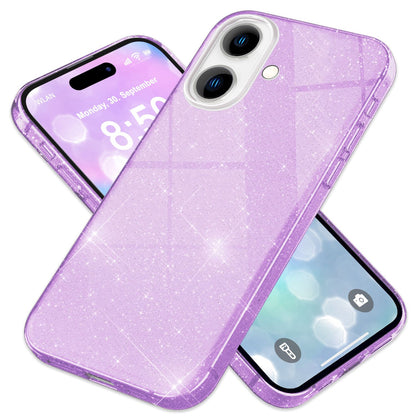 NALIA Glitzerhülle für iPhone 16 Plus – Funkelnder Glitzer-Look & Grip – SHINEPOP (Silikon Case) – Marke aus Berlin