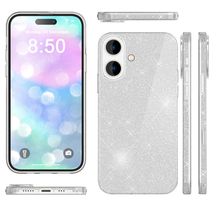NALIA Glitzerhülle für iPhone 16 Plus – Funkelnder Glitzer-Look & Grip – SHINEPOP (Silikon Case) – Marke aus Berlin