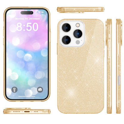 NALIA Glitzerhülle für iPhone 16 Pro – Funkelnder Glitzer-Look & Grip – SHINEPOP (Silikon Case) – Marke aus Berlin