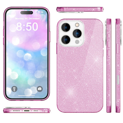NALIA Glitzerhülle für iPhone 16 Pro – Funkelnder Glitzer-Look & Grip – SHINEPOP (Silikon Case) – Marke aus Berlin