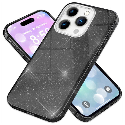 NALIA Glitzerhülle für iPhone 16 Pro – Funkelnder Glitzer-Look & Grip – SHINEPOP (Silikon Case) – Marke aus Berlin