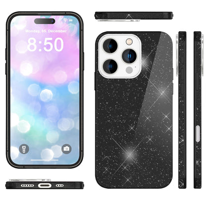 NALIA Glitzerhülle für iPhone 16 Pro – Funkelnder Glitzer-Look & Grip – SHINEPOP (Silikon Case) – Marke aus Berlin