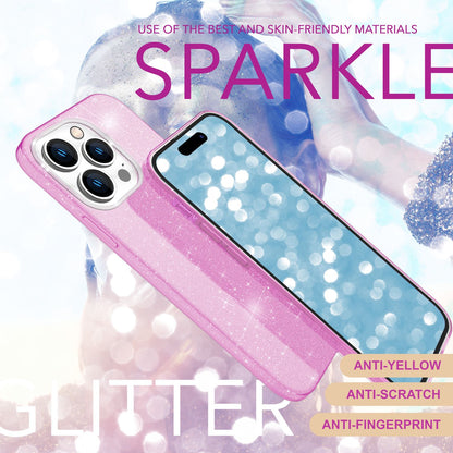 NALIA Glitzerhülle für iPhone 16 Pro Max – Funkelnder Glitzer-Look & Grip – SHINEPOP (Silikon Case) – Marke aus Berlin