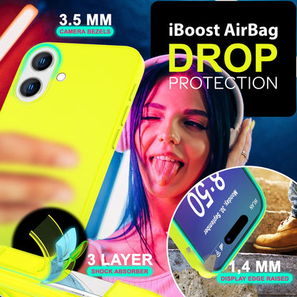NALIA Neon Silikonhülle für iPhone 16 – Soft-Touch & Signal-Neon – NEONSHOCK (Matte Schutzhülle) – Marke aus Berlin
