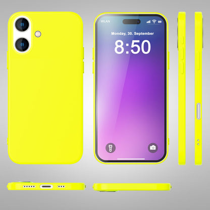 NALIA Neon Silikonhülle für iPhone 16 – Soft-Touch & Signal-Neon – NEONSHOCK (Matte Schutzhülle) – Marke aus Berlin
