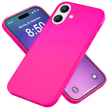 NALIA Neon Silikonhülle für iPhone 16 – Soft-Touch & Signal-Neon – NEONSHOCK (Matte Schutzhülle) – Marke aus Berlin