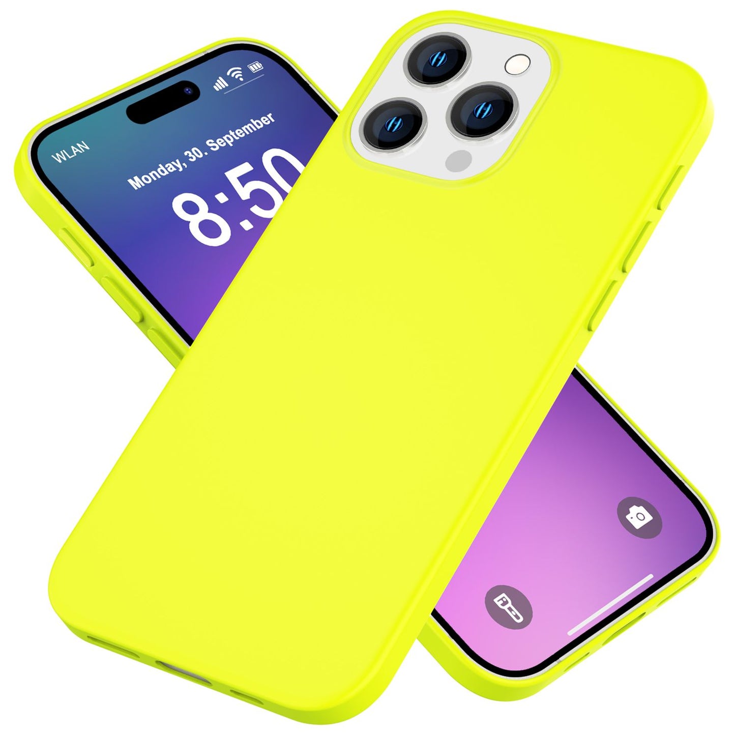 NALIA Neon Silikonhülle für iPhone 16 Pro – Soft-Touch & Signal-Neon – NEONSHOCK (Matte Schutzhülle) – Marke aus Berlin