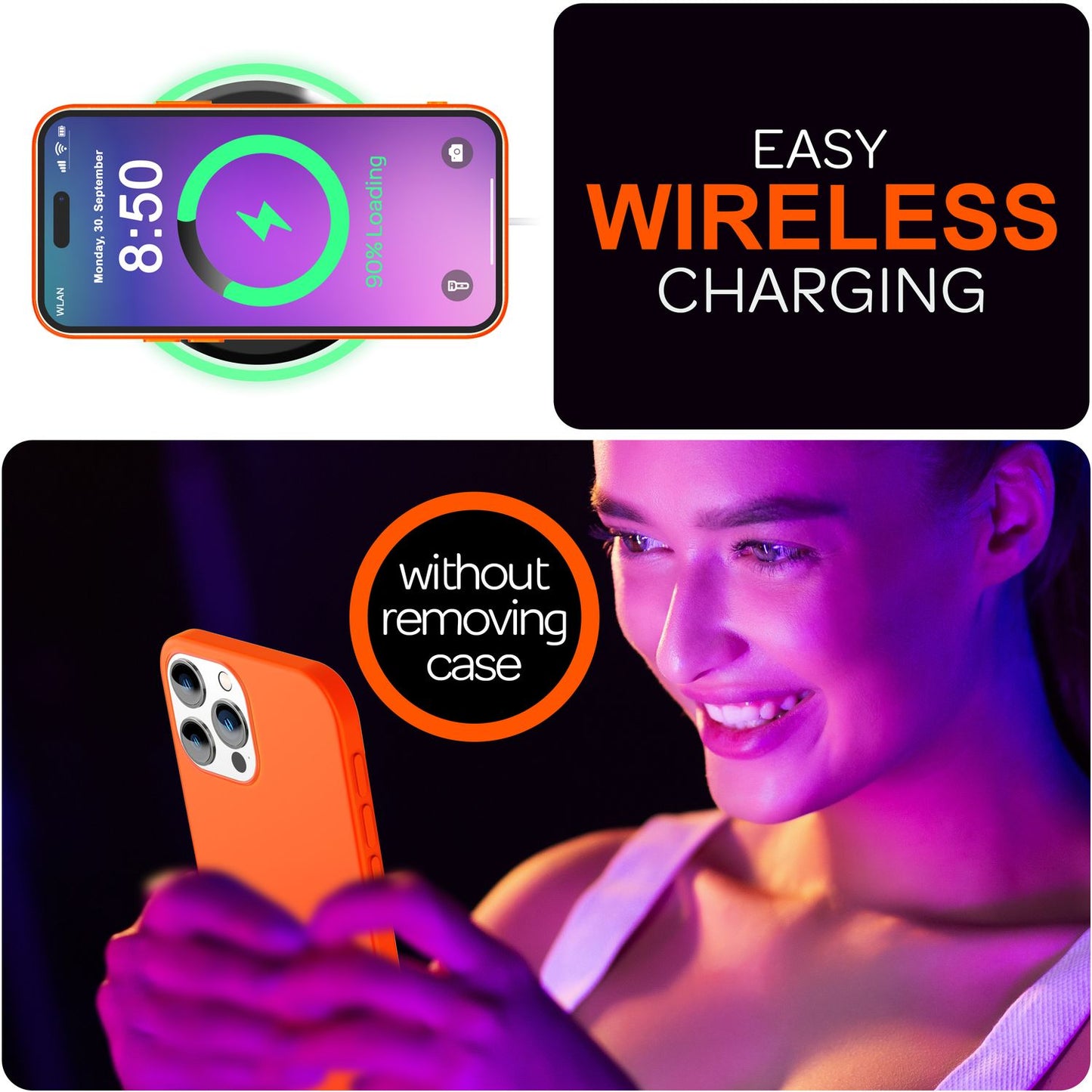 NALIA Neon Silikonhülle für iPhone 16 Pro – Soft-Touch & Signal-Neon – NEONSHOCK (Matte Schutzhülle) – Marke aus Berlin
