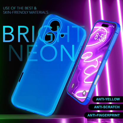 NALIA Neon Silikonhülle für iPhone 16 – Knallige Signal-Farbe & Linsenschutz – VIBE (Transparentes Case) – Marke aus Berlin