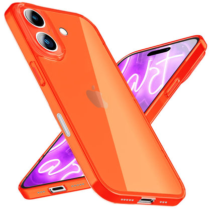 NALIA Neon Silikonhülle für iPhone 16 – Knallige Signal-Farbe & Linsenschutz – VIBE (Transparentes Case) – Marke aus Berlin