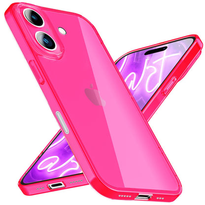 NALIA Neon Silikonhülle für iPhone 16 – Knallige Signal-Farbe & Linsenschutz – VIBE (Transparentes Case) – Marke aus Berlin