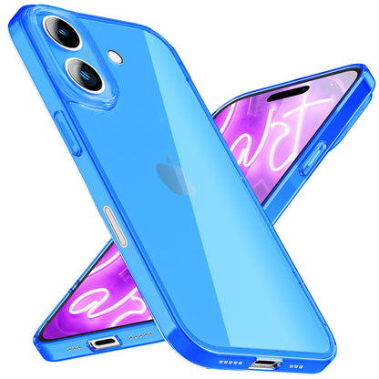 NALIA Neon Silikonhülle für iPhone 16 Plus – Knallige Signal-Farbe & Linsenschutz – VIBE (Transparentes Case) – Marke aus Berlin