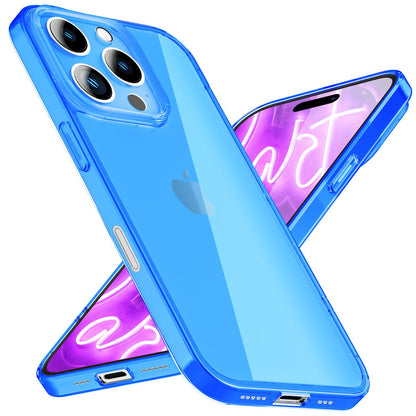 NALIA Neon Silikonhülle für iPhone 16 Pro Max – Knallige Signal-Farbe & Linsenschutz – VIBE (Transparentes Case) – Marke aus Berlin