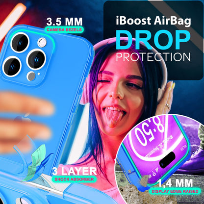 NALIA Neon Silikonhülle für iPhone 16 Pro Max – Knallige Signal-Farbe & Linsenschutz – VIBE (Transparentes Case) – Marke aus Berlin
