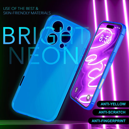 NALIA Neon Silikonhülle für iPhone 16 Pro Max – Knallige Signal-Farbe & Linsenschutz – VIBE (Transparentes Case) – Marke aus Berlin