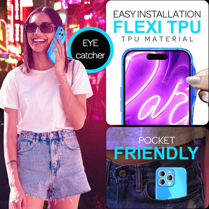 NALIA Neon Silikonhülle für iPhone 16 Pro Max – Knallige Signal-Farbe & Linsenschutz – VIBE (Transparentes Case) – Marke aus Berlin