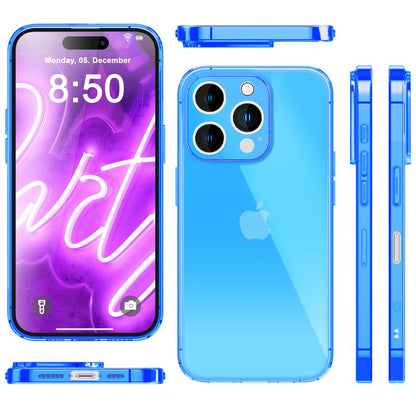 NALIA Neon Silikonhülle für iPhone 16 Pro Max – Knallige Signal-Farbe & Linsenschutz – VIBE (Transparentes Case) – Marke aus Berlin