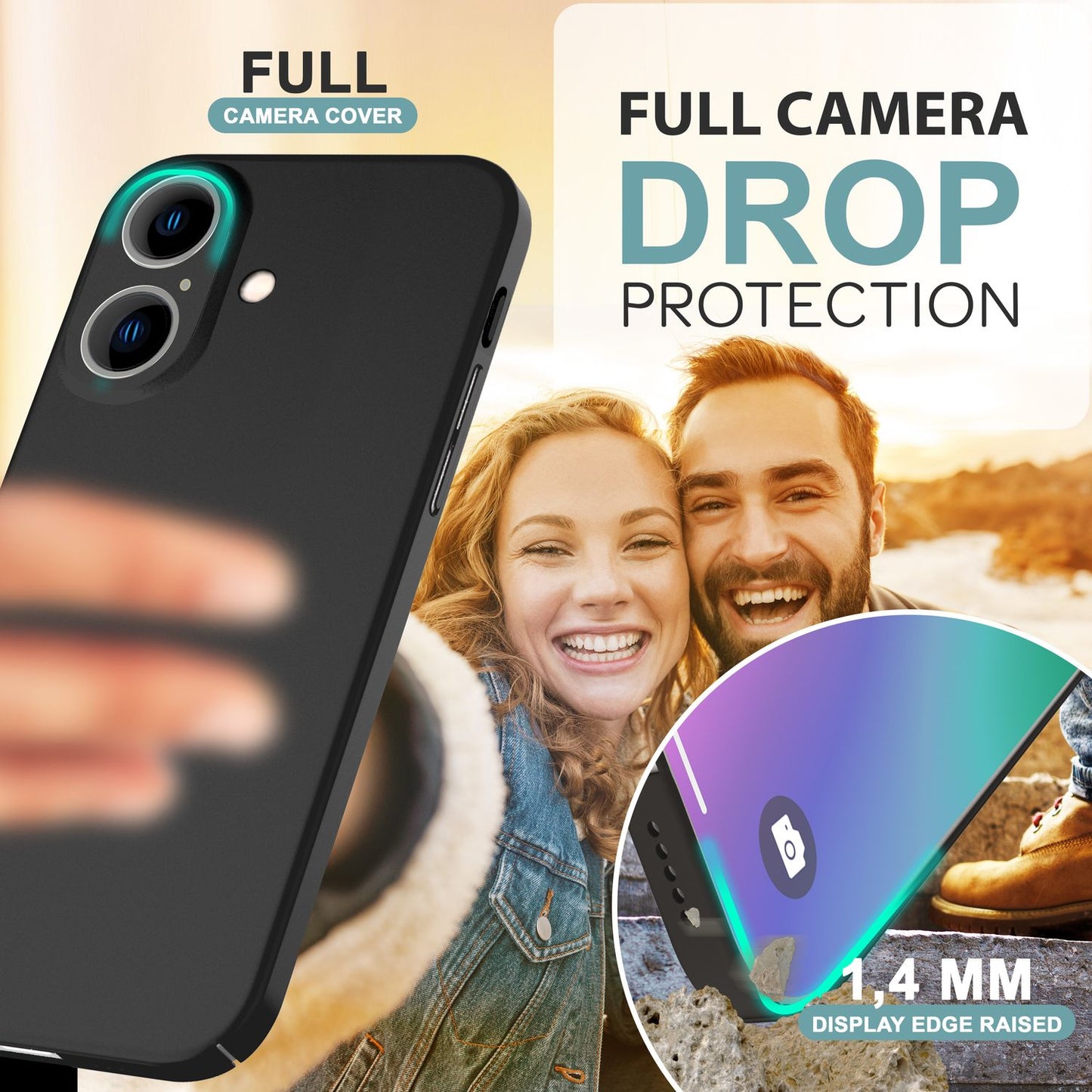NALIA Ultra Slim Hardcase für iPhone 16 – Anti-Fingerabdruck & 0.5mm Dünn – PUREFIT (Matt & Leicht) – Marke aus Berlin