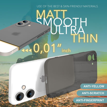 NALIA Ultra Slim Hardcase für iPhone 16 – Matt-Transparent & 0.3mm Dünn – PHANTOM (Hauchdünnes Cover & Kamera-Vollschutz) – Marke aus Berlin
