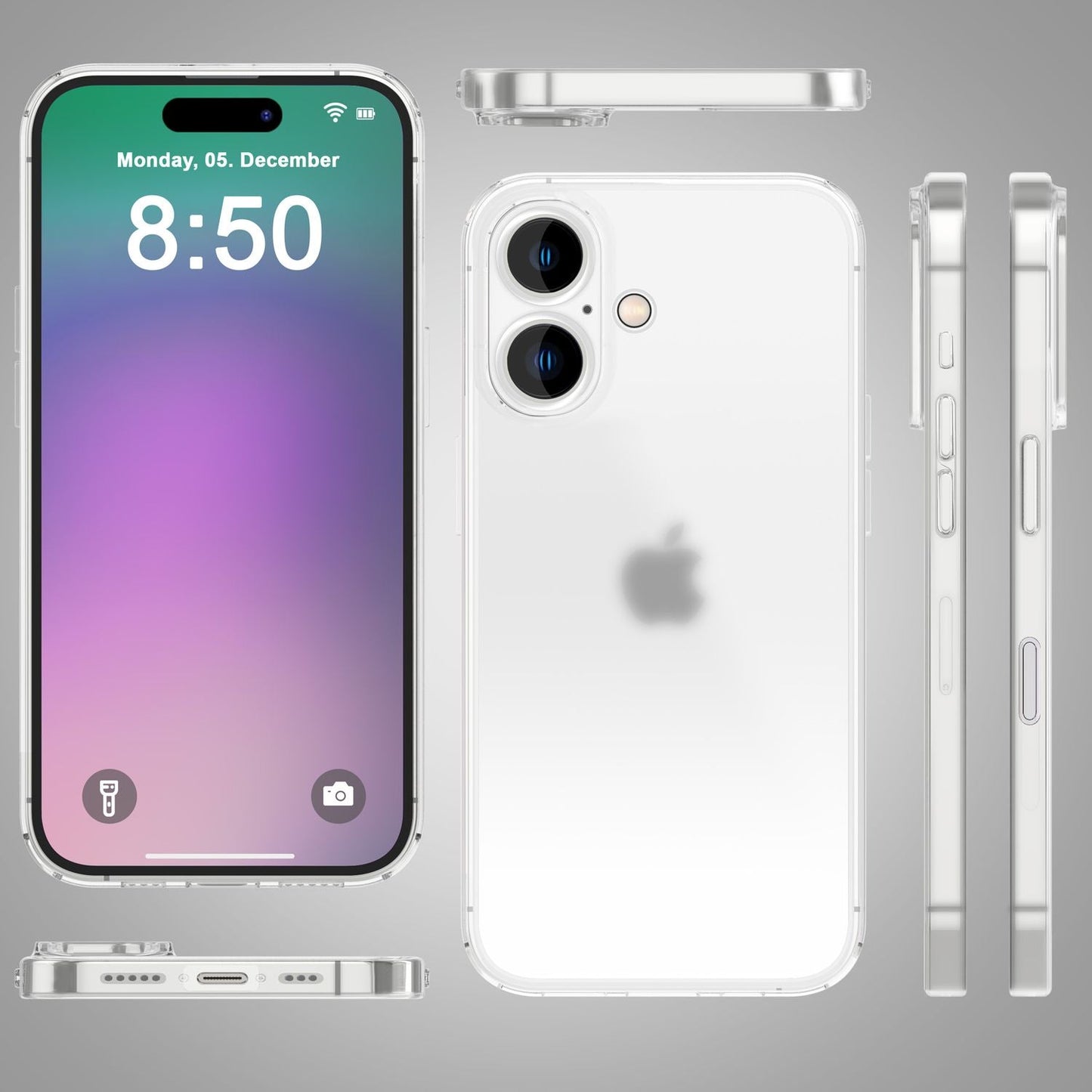 NALIA Ultra Slim Hardcase für iPhone 16 – Matt-Transparent & 0.3mm Dünn – PHANTOM (Hauchdünnes Cover & Kamera-Vollschutz) – Marke aus Berlin