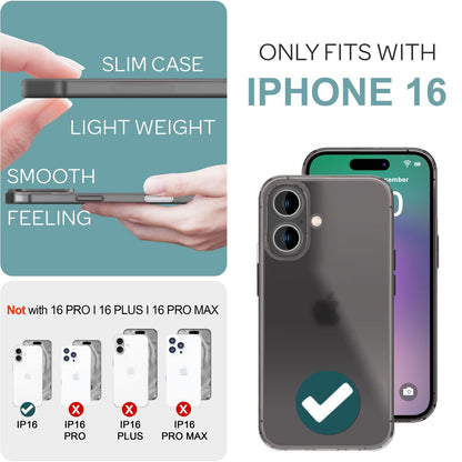 NALIA Ultra Slim Hardcase für iPhone 16 – Matt-Transparent & 0.3mm Dünn – PHANTOM (Hauchdünnes Cover & Kamera-Vollschutz) – Marke aus Berlin