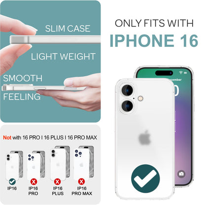 NALIA Ultra Slim Hardcase für iPhone 16 – Matt-Transparent & 0.3mm Dünn – PHANTOM (Hauchdünnes Cover & Kamera-Vollschutz) – Marke aus Berlin