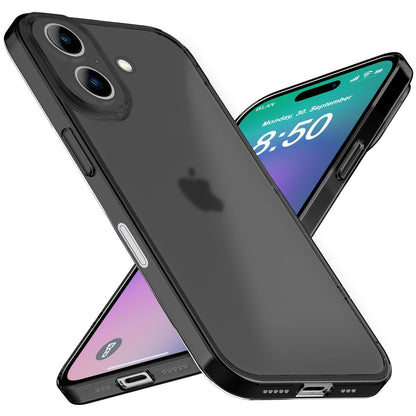 NALIA Ultra Slim Hardcase für iPhone 16 Plus – Matt-Transparent & 0.3mm Dünn – PHANTOM (Hauchdünnes Cover & Kamera-Vollschutz) – Marke aus Berlin