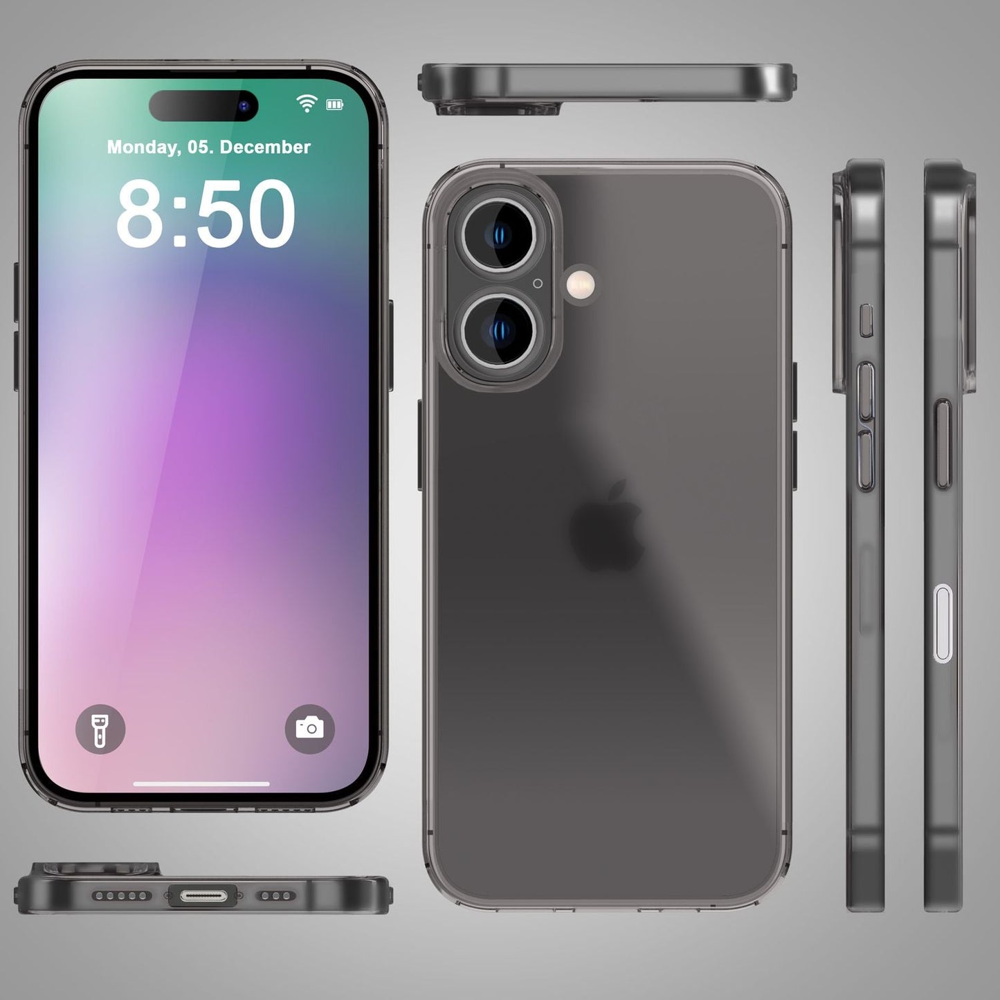 NALIA Ultra Slim Hardcase für iPhone 16 Plus – Matt-Transparent & 0.3mm Dünn – PHANTOM (Hauchdünnes Cover & Kamera-Vollschutz) – Marke aus Berlin