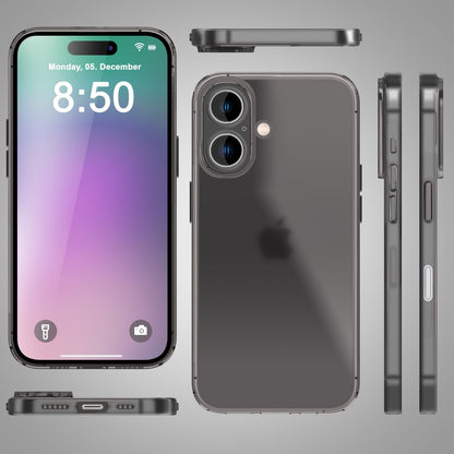 NALIA Ultra Slim Hardcase für iPhone 16 Plus – Matt-Transparent & 0.3mm Dünn – PHANTOM (Hauchdünnes Cover & Kamera-Vollschutz) – Marke aus Berlin