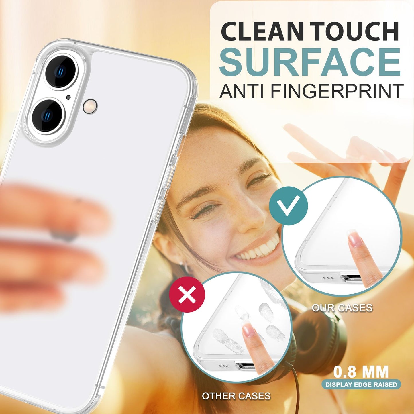 NALIA Ultra Slim Hardcase für iPhone 16 Plus – Matt-Transparent & 0.3mm Dünn – PHANTOM (Hauchdünnes Cover & Kamera-Vollschutz) – Marke aus Berlin