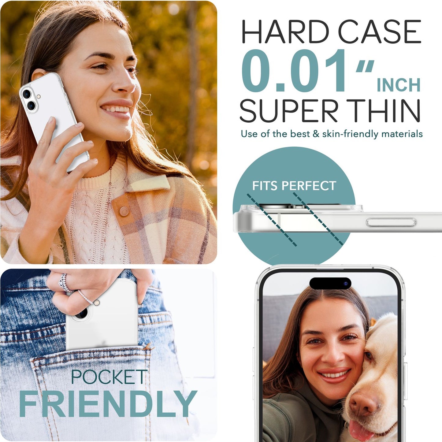 NALIA Ultra Slim Hardcase für iPhone 16 Plus – Matt-Transparent & 0.3mm Dünn – PHANTOM (Hauchdünnes Cover & Kamera-Vollschutz) – Marke aus Berlin
