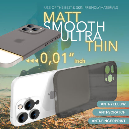 NALIA Ultra Slim Hardcase für iPhone 16 Pro – Matt-Transparent & 0.3mm Dünn – PHANTOM (Hauchdünnes Cover & Kamera-Vollschutz) – Marke aus Berlin