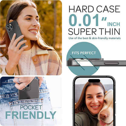 NALIA Ultra Slim Hardcase für iPhone 16 Pro – Matt-Transparent & 0.3mm Dünn – PHANTOM (Hauchdünnes Cover & Kamera-Vollschutz) – Marke aus Berlin