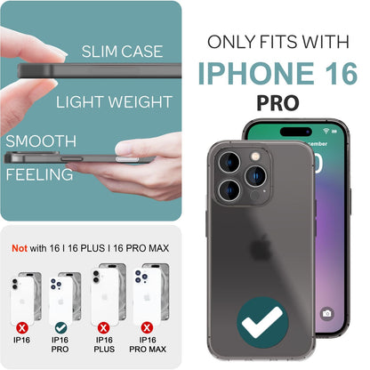 NALIA Ultra Slim Hardcase für iPhone 16 Pro – Matt-Transparent & 0.3mm Dünn – PHANTOM (Hauchdünnes Cover & Kamera-Vollschutz) – Marke aus Berlin